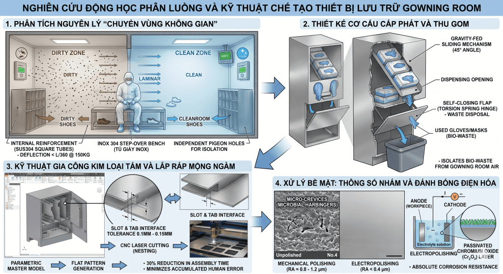 Tủ giày inox phòng sạch